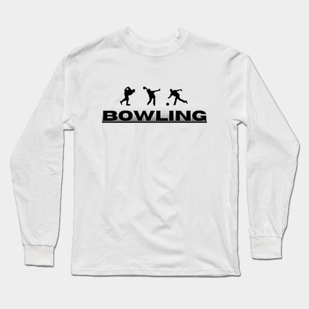 BOWLING SILHOUETTE Long Sleeve T-Shirt by KKMDESIGN